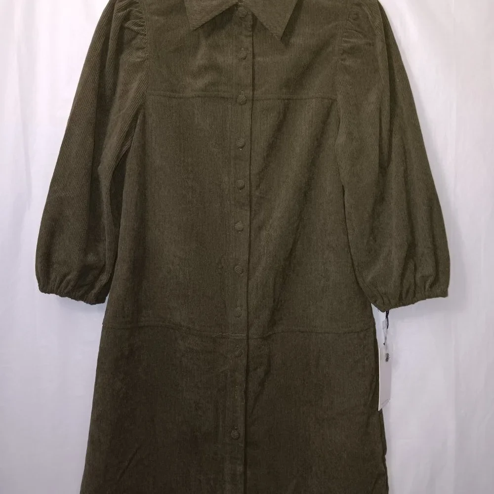 7 FOR ALL MANKIND CORDUROY PUFFY SLEEVE DRESS